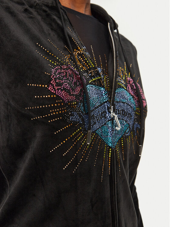 Juicy Couture Juicy Couture Суитшърт Scared Heart JCBAS224816 Черен Slim Fit