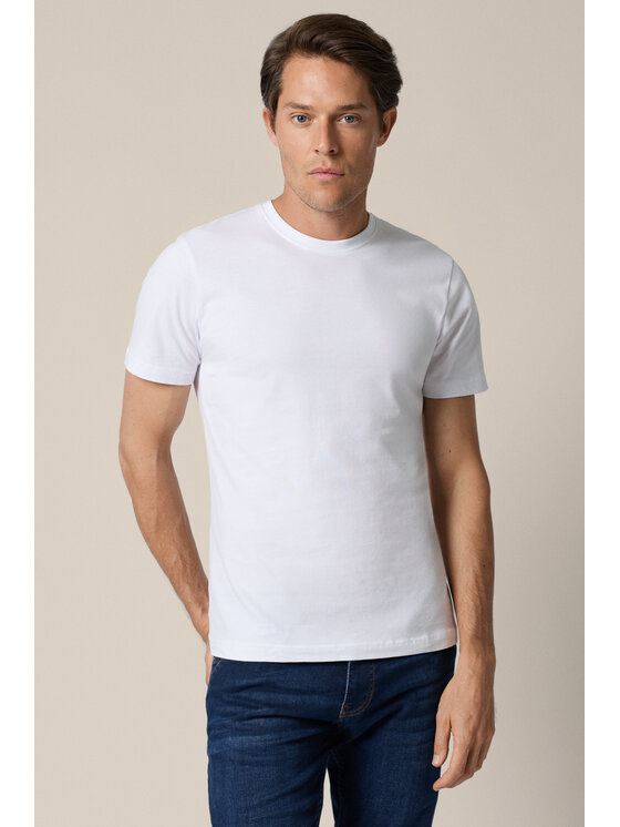 Lancerto Lancerto T-Shirt Blaine TS073126000010 Biały Regular Fit