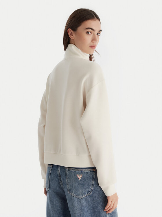 Roxy Roxy Majica dugih rukava Rise & Vibe Sweet Fleece ERJFT05012 Bijela Relaxed Fit