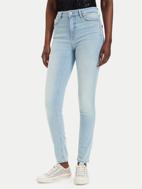 Guess Guess Jeans hlače W6GA46 D0688 Modra Skinny Fit