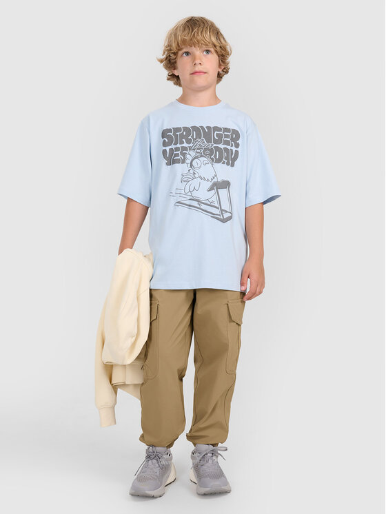 4F 4F T-Shirt SELF CARE Niebieski jasny Oversize