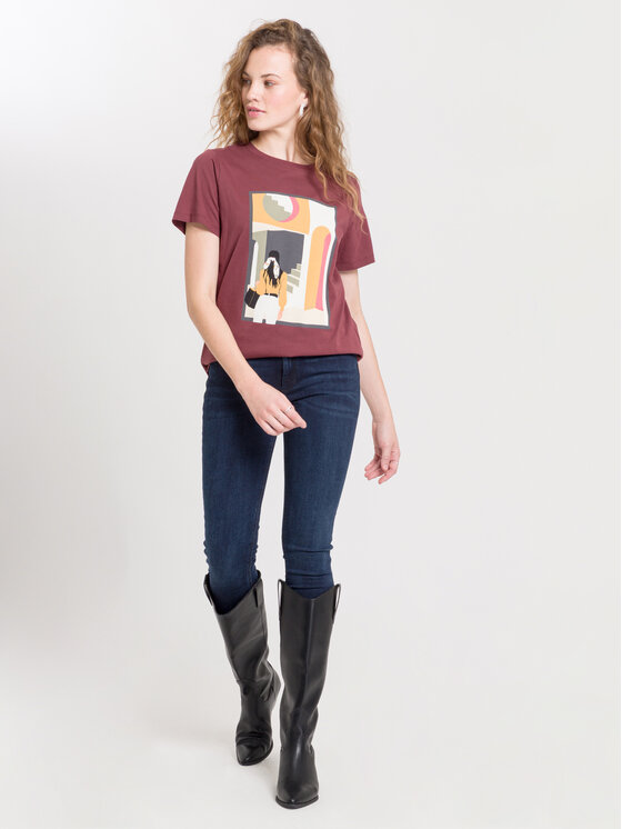 Cross Jeans Cross Jeans T-Shirt 55920-103 Brązowy Regular Fit