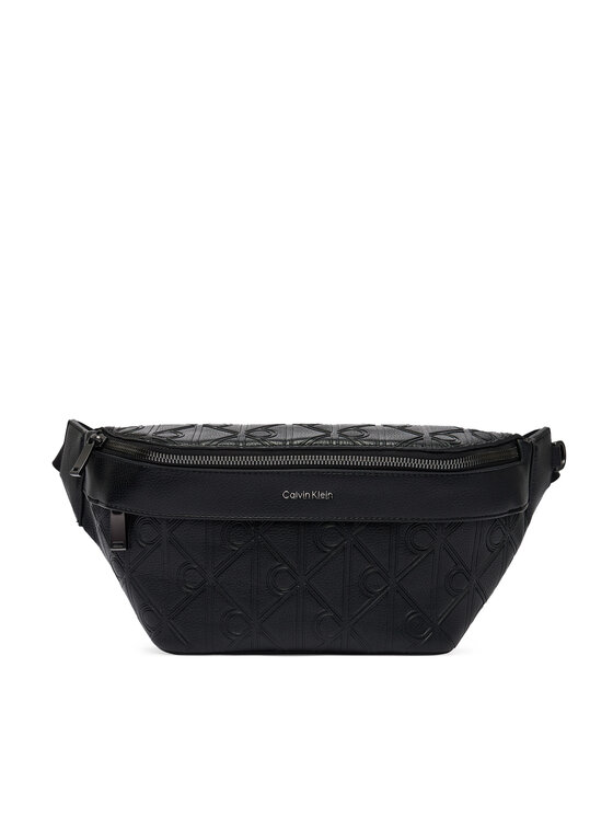 Calvin Klein Calvin Klein Ledvinka Emblem Aop Deboss Waistbag LV04D3564G Černá