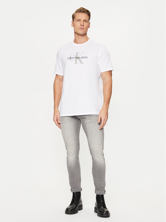 Calvin Klein Jeans Calvin Klein Jeans Marškinėliai Ss Hero Monogram Tee 30s Eu Opt 00040EM286 Balta Regular Fit