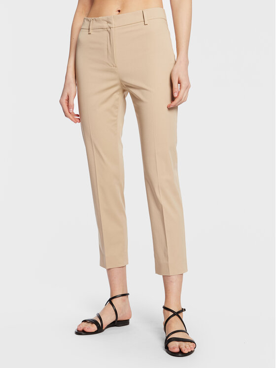 Weekend Max Mara Hlače Cecco 23513106 Bež Slim Fit