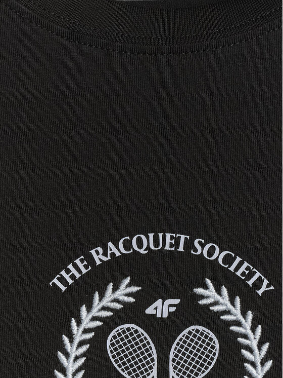 4F 4F T-Shirt SPORTS CLUB Czarny Slim Fit