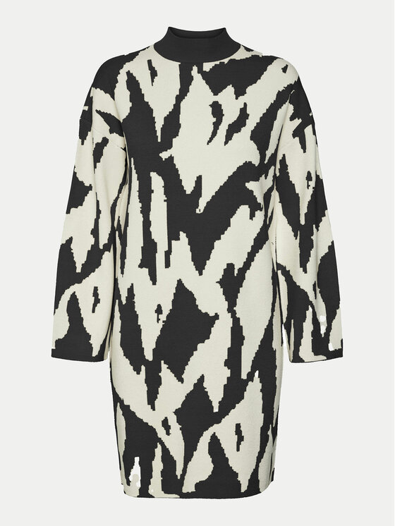 Vero Moda Vero Moda Džemper haljina Gold New Art 10311362 Crna Regular Fit