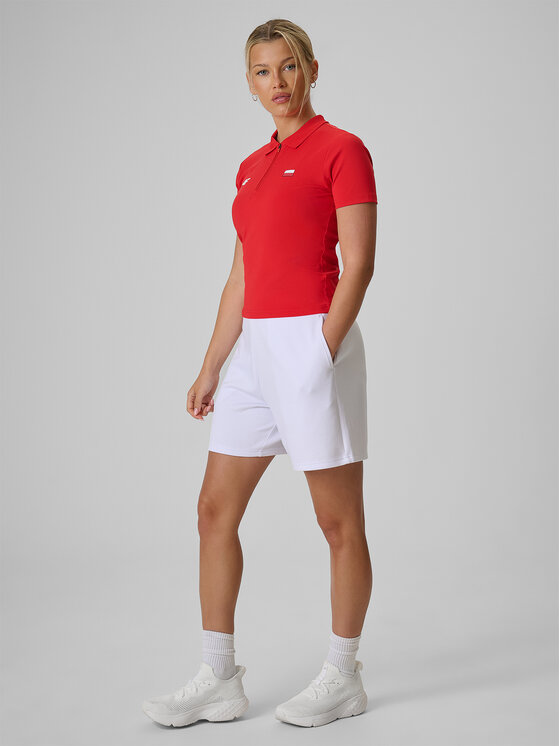4F 4F Polo STREFA KIBICA Czerwony Slim Fit