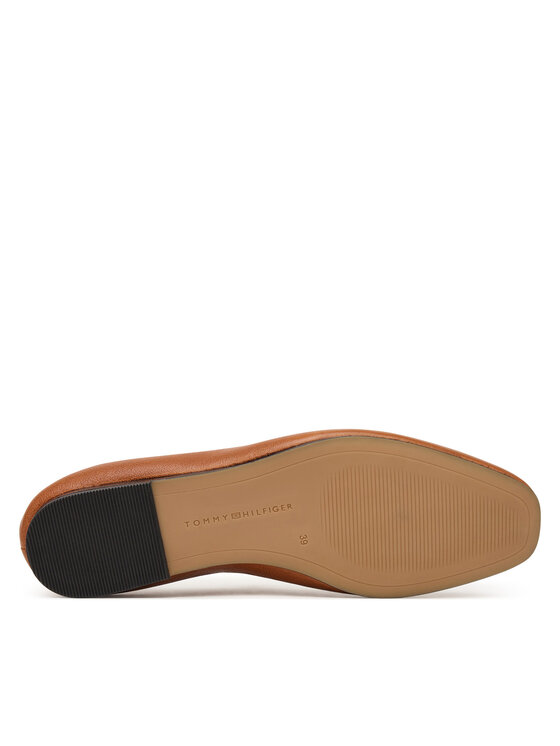 Tommy Hilfiger Tommy Hilfiger Balerīnas Soft Leather Ellastic Ballerina FW0FW09245 Brūns