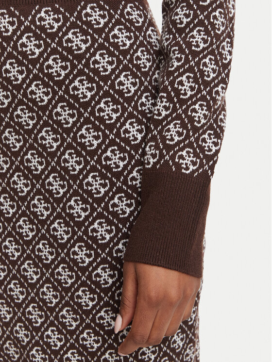 Guess Guess Úpletové šaty W6BK23 Z1422 Hnědá Slim Fit