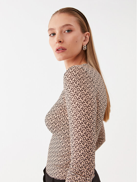 PINKO Pinko Bluzka Berlino 100639 A13G Beżowy Slim Fit
