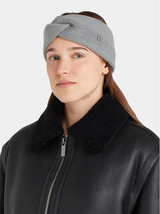 Calvin Klein Calvin Klein Opaska materiałowa Re-Lock Twisted Headband K60K610389 Szary