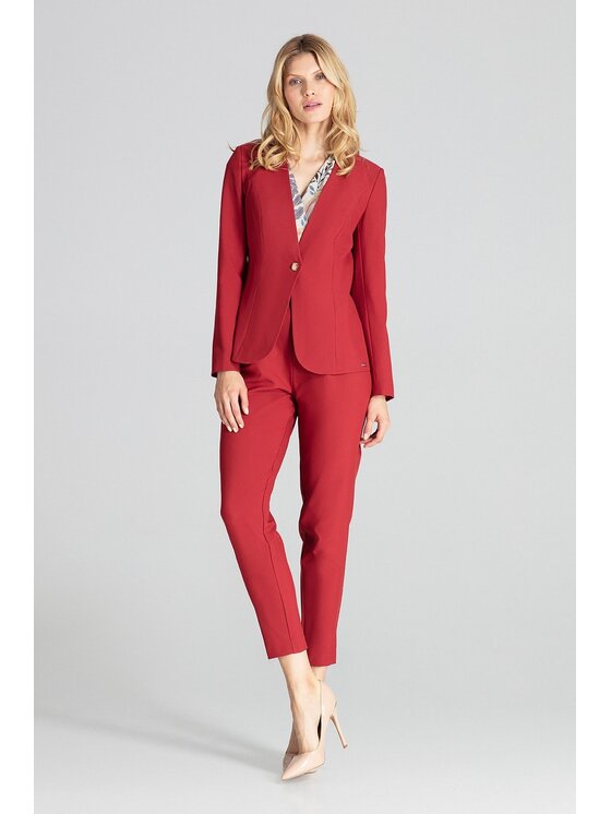 FIGL FIGL Marynarka M678 Bordowy Regular Fit
