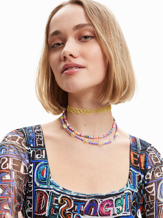 Desigual Desigual Glaustinukė Lettering 23SWQK05 Juoda Slim Fit