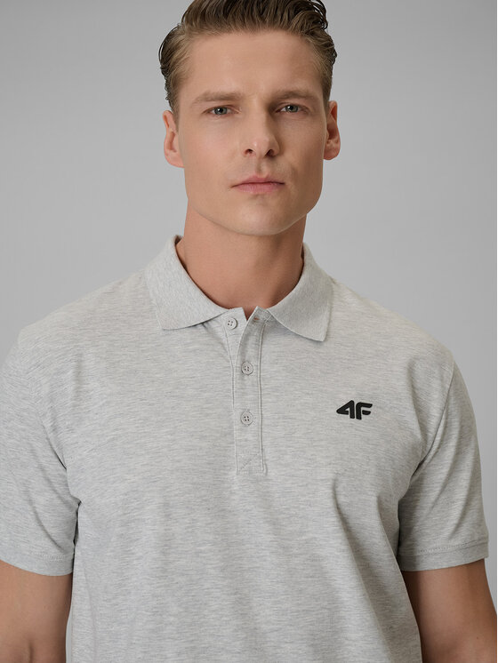 4F 4F Polo NOS Szary jasny Regular Fit