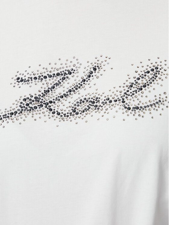 KARL LAGERFELD KARL LAGERFELD T-särk Rhinestone B4W17048 Valge Relaxed Fit