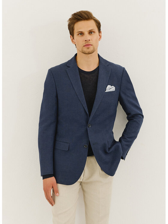 Pako Lorente Pako Lorente Marynarka P24SF-3X-020 Granatowy Slim Fit