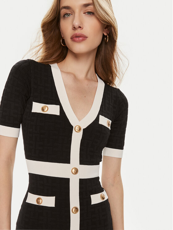 Elisabetta Franchi Elisabetta Franchi Koktejlové šaty AM-81B-42E3-V450 Černá Slim Fit