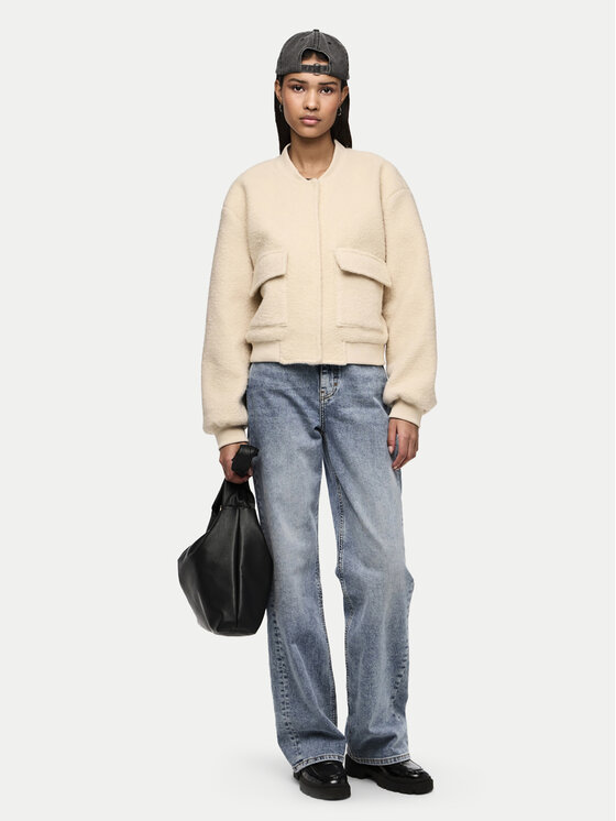 Pieces Pieces Яке бомбър Fully 17152505 Кремав Regular Fit