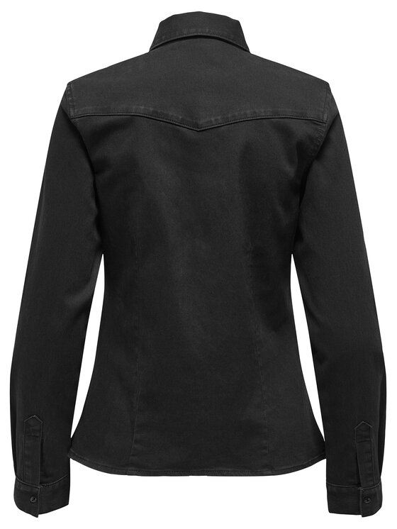 ONLY ONLY džinsiniai marškiniai Sasia 15352339 Juoda Slim Fit