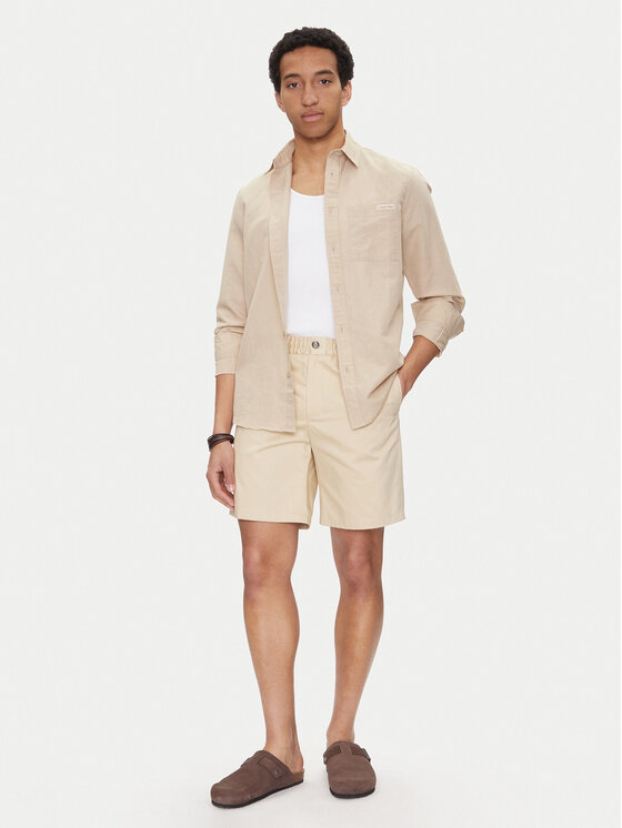 AMI PARIS AMI PARIS Auduma šorti HSO303.CO0103 Bēšs Regular Fit