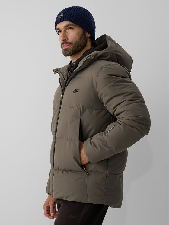 4F 4F Kurtka zimowa URBAN COMMUTER Khaki Regular Fit