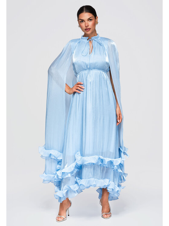 Ombre Ombre Sukienka wieczorowa LA-OM-DLR405 Niebieski Loose Fit