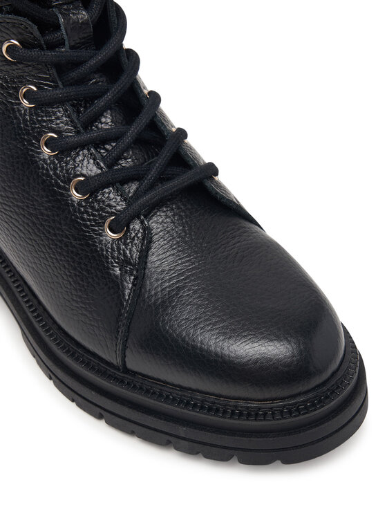 Tommy Hilfiger Tommy Hilfiger Μποτίνια Th Emboss Grain Leather Boot FW0FW09553 Μαύρο