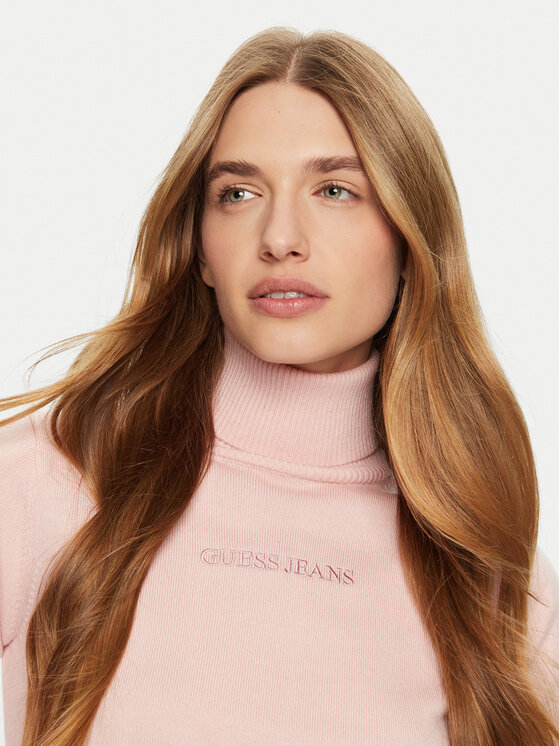 Guess Jeans Guess Jeans Rollkragenpullover W4BR15 Z3HO2 Rosa Regular Fit
