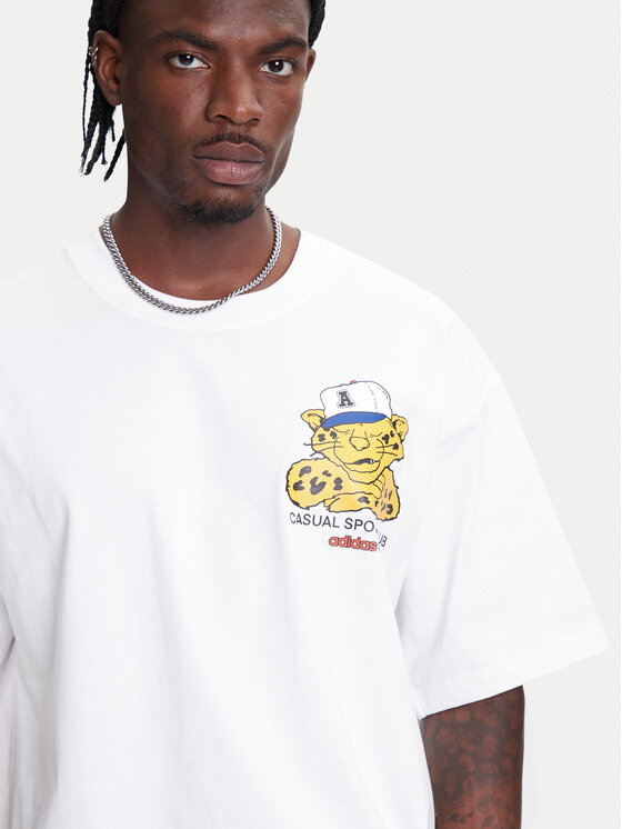 adidas adidas Тишърт Wabash JW0158 Бял Oversize