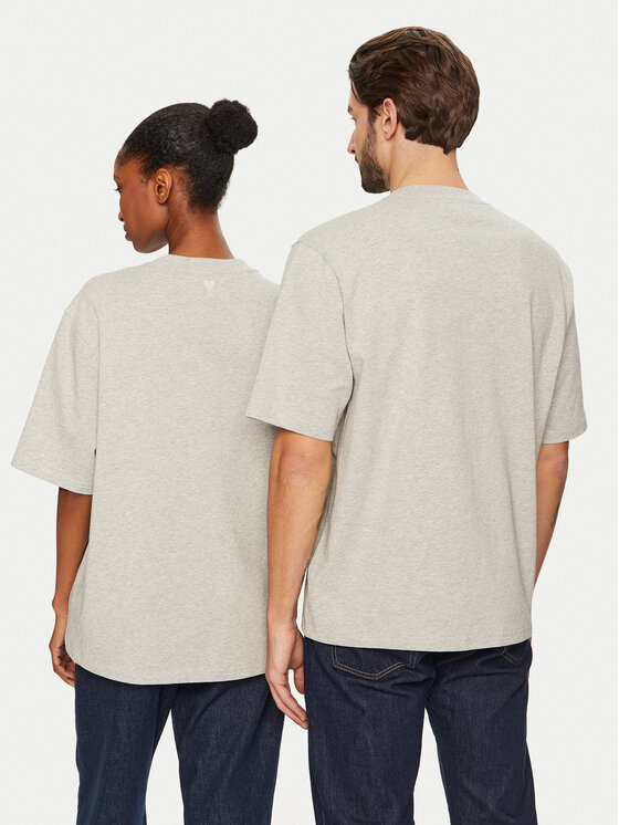 AMI Paris AMI Paris T-Shirt UTS024.726 0951 Szary Regular Fit
