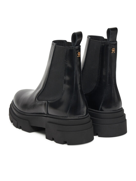 Tommy Hilfiger Tommy Hilfiger Bokacsizma Shiny FW0FW09042 Fekete