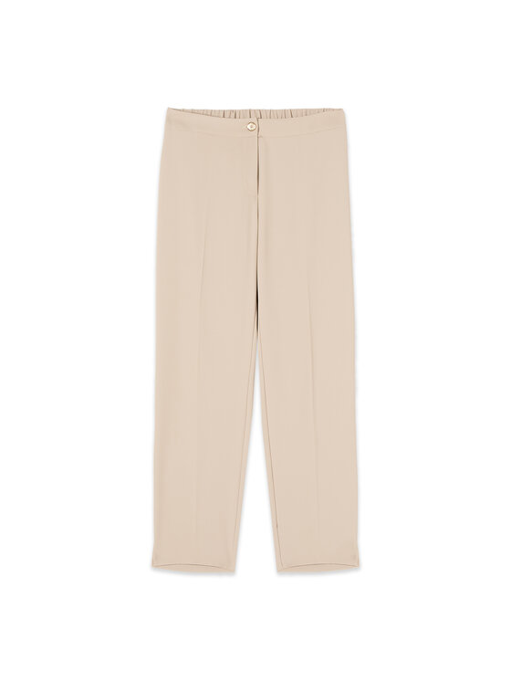 Oltre Oltre Spodnie materiałowe P05QR009661N003 Kremowy Regular Fit
