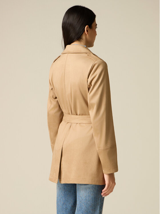 Oltre Oltre Płaszcz zimowy 0014R000508N002 Kremowy Slim Fit