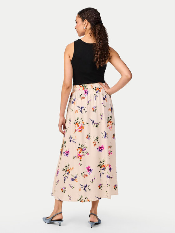 YAS YAS Midi sukně Asina 26034011 Écru Regular Fit