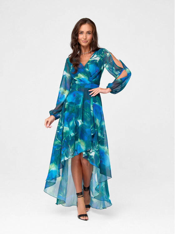 Roco Fashion Roco Fashion Sukienka koktajlowa Coralie Niebieski Regular Fit