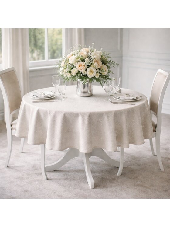 Roseberry Home Roseberry Home Obrus bawełniany z srebrną nicią Shiny Silverline Czerwony
