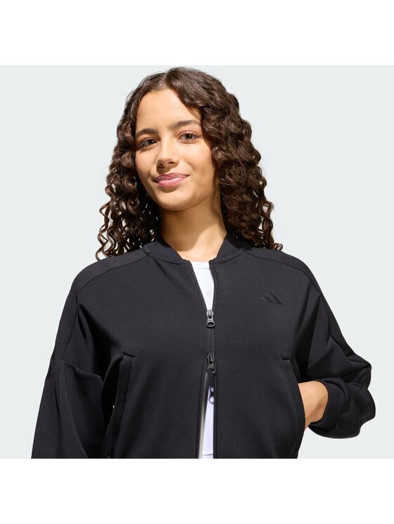 adidas adidas Bluza FUTURE ICONS 3 STRIPES FULL ZIP Czarny Loose Fit