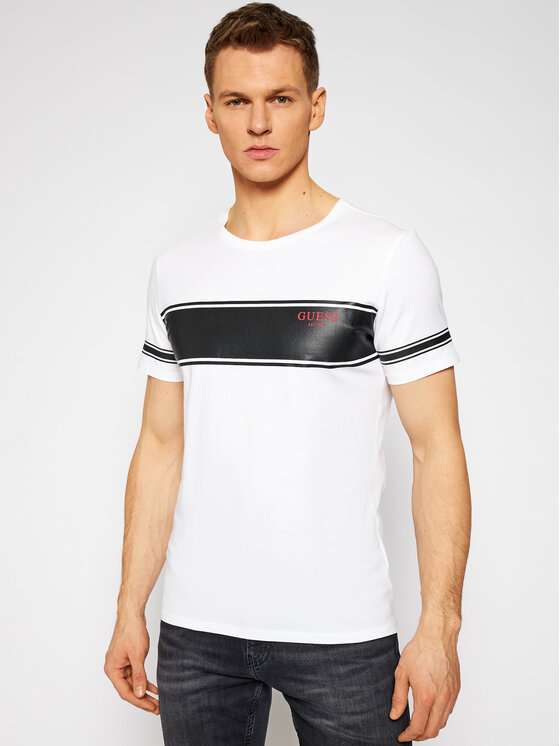 Guess Guess Тишърт Crew Neck Short Sleeve Tee M1RI56 K8HM0 Бял Slim Fit