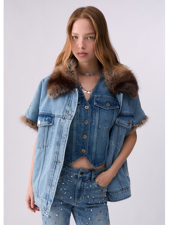 Liu Jo Liu Jo Gilet UF6154D034779093 Azzurro chiaro Loose Fit