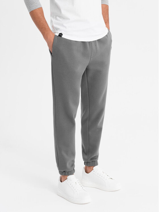 Ombre Ombre Spodnie dresowe OU-PSBC-0100 Szary Regular Fit