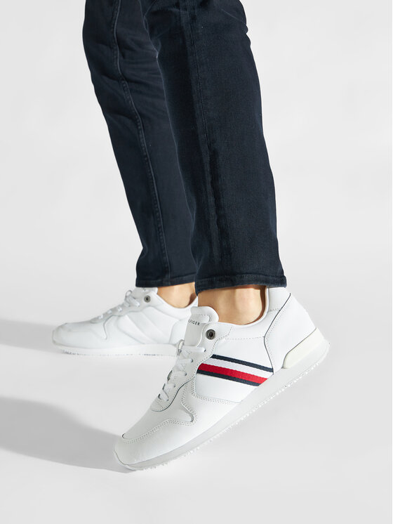 Tommy Hilfiger Tommy Hilfiger Snīkeri Iconic Runner Leather FM0FM04281 Balts