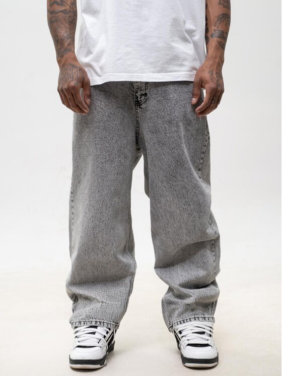 Jigga Wear Jigga Wear Jeansy Szerokie luźne lata 90 Y2K 130750 Szary Baggy Fit