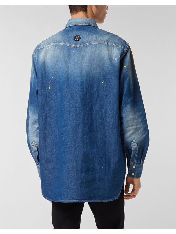 PHILIPP PLEIN PHILIPP PLEIN Koszula jeansowa 26853 Niebieski Regular Fit