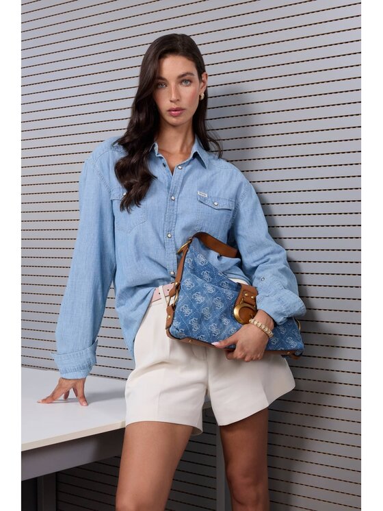 Guess Guess Szorty materiałowe 183631 Żółty jasny Short Fit