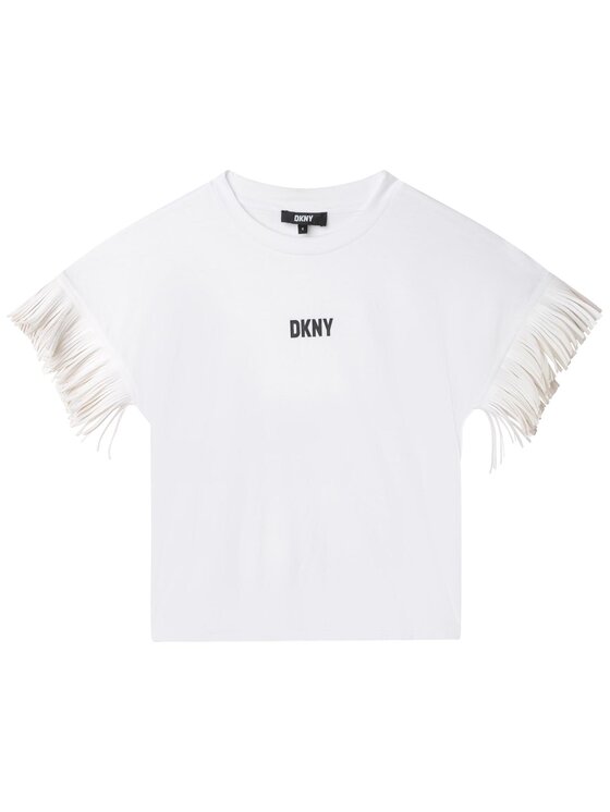 DKNY Majica D35S78 D Bela Regular Fit