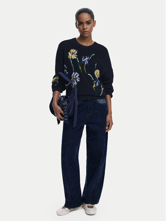Desigual Desigual Džemper Cooper 25WWJF36 Crna Regular Fit