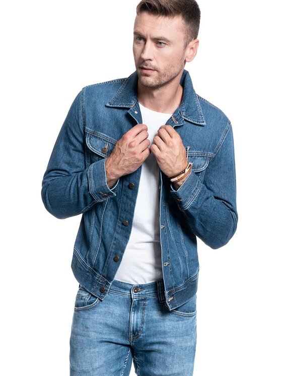 Lee Lee Kurtka jeansowa SLIM RIDER Niebieski Slim Fit