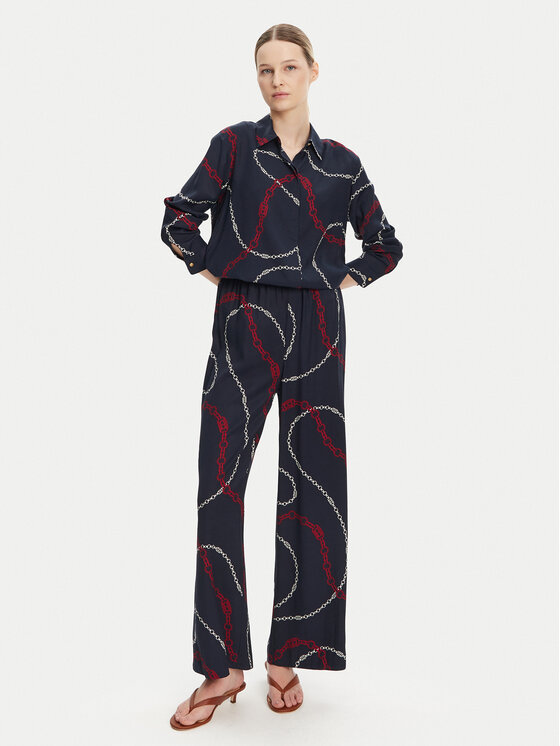 Tommy Hilfiger Tommy Hilfiger Szövet nadrág WW0WW44542 Sötétkék Relaxed Fit