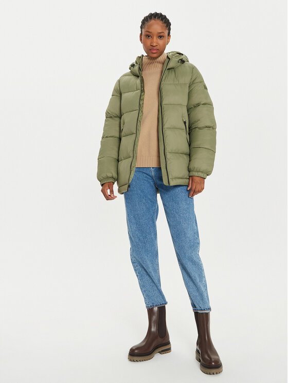 Napapijri Giubbotto piumino A Box Logo NP0A4HZ2 Verde Regular Fit Modivo